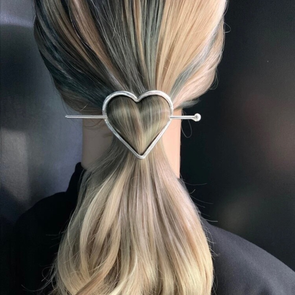 Silver Heart Hairpin